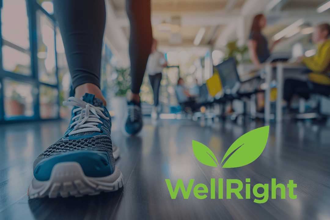Office fitness. Close-up of woman's feet in sneakers walking in a modern office, promoting workplace wellness and activity.